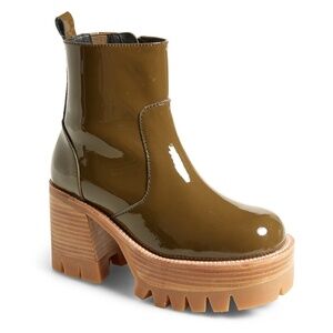 JEFFREY CAMPBELL Quavo Platform Bootie Khaki Patent